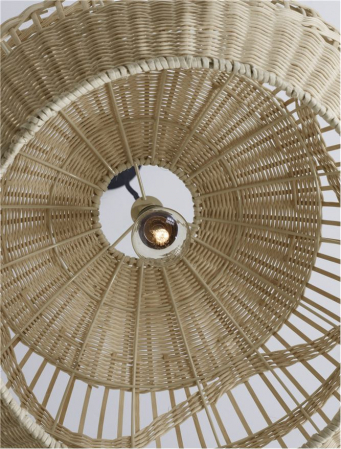 Pendul Nova Luce MARLO E27 1x12W   Natural Rattan Black Fabric Wire & Base  IP20 [4]
