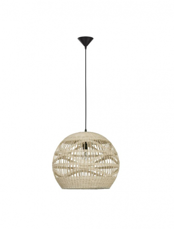 Pendul Nova Luce MARLO E27 1x12W   Natural Rattan Black Fabric Wire & Base  IP20