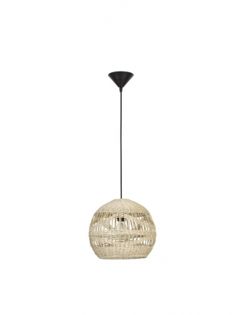 Pendule - Pendul Nova Luce MARLO E27 1x12W   Natural Rattan Black Fabric Wire & Base  IP20