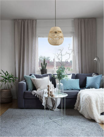 Pendul Nova Luce MARLO E27 1x12W   Natural Rattan Black Fabric Wire & Base  IP20 [1]