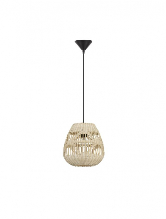Pendul Nova Luce MARLO E27 1x12W   Natural Rattan Black Fabric Wire & Base  IP20