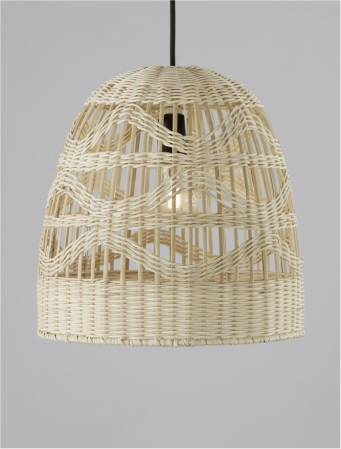 Pendul Nova Luce MARLO E27 1x12W   Natural Rattan Black Fabric Wire & Base  IP20 [3]