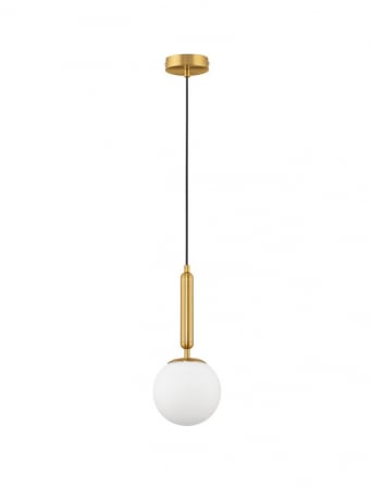 ILUMINAT - Pendul Nova Luce MONET E27 1x12W   Brass Gold Metal Opal Glass IP20