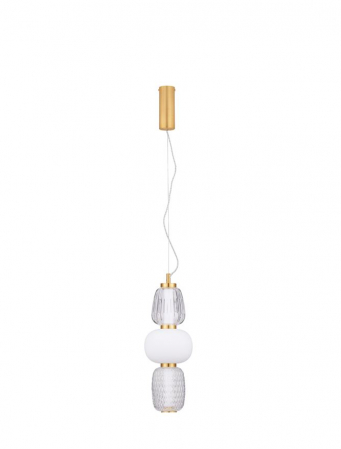 Pendul Nova Luce MOVIL 9030537 LED 28W 3000K 3748lm Clear & Acid Opal Glass & Glossy Gold Metal Base  Dimmable IP20 [1]