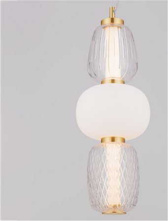 Pendul Nova Luce MOVIL 9030537 LED 28W 3000K 3748lm Clear & Acid Opal Glass & Glossy Gold Metal Base  Dimmable IP20 [5]