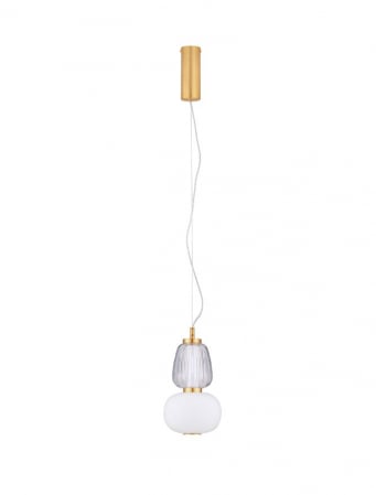 Pendul Nova Luce MOVIL 9030538 LED 18W 3000K 2335lm Clear & Acid Opal Glass & Glossy Gold Metal Base  Dimmable IP20 [1]