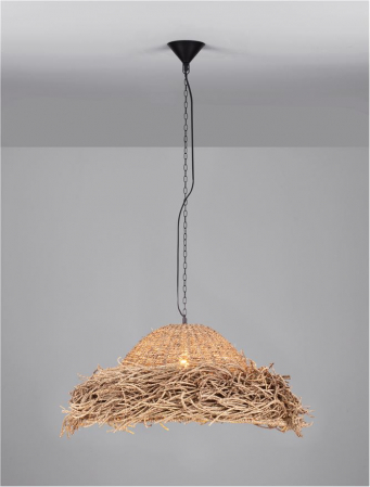 Pendul Nova Luce NATU 9586513 E27 1x12W    Natural Seagrass Black Fabric W ire & Base   IP20 [3]