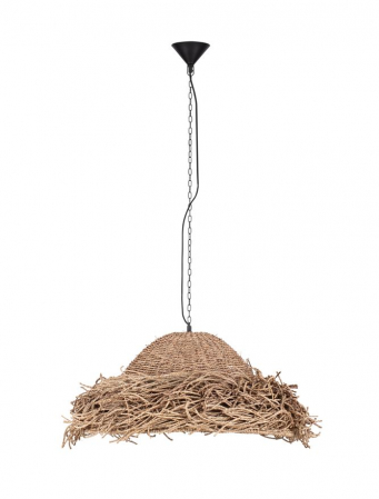 Pendul Nova Luce NATU 9586513 E27 1x12W    Natural Seagrass Black Fabric W ire & Base   IP20 [1]