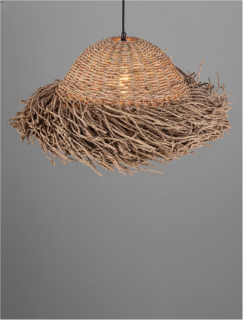 Pendul Nova Luce NATU 9586515 E27 3x12W    Natural Seagrass Black Fabric W ire & Base   IP20 [4]