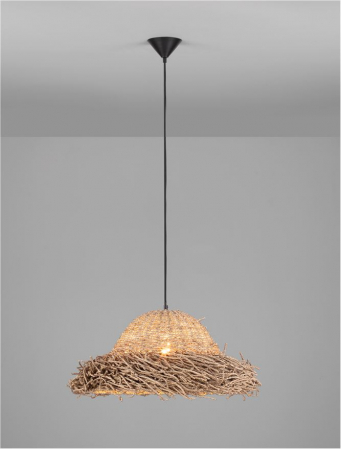 Pendul Nova Luce NATU 9586515 E27 3x12W    Natural Seagrass Black Fabric W ire & Base   IP20 [2]