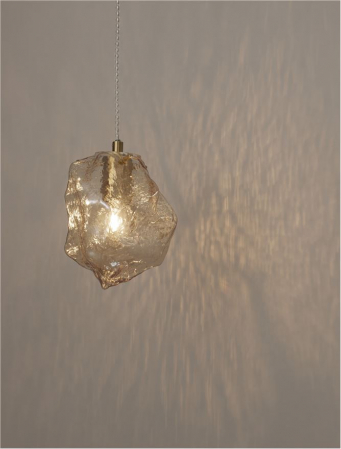 Pendul Nova Luce ODELLE E14 1x5W   Brass Gold Metal & Amber Glass IP20 [3]