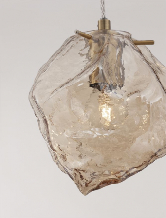 Pendul Nova Luce ODELLE E14 1x5W   Brass Gold Metal & Amber Glass IP20 [2]