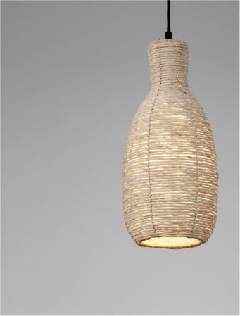 Pendul Nova Luce ONA 9586626 Natural Corn Skin Rope Sandy Black Steel Base E27 1x12W IP20 [4]