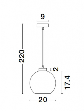 Pendul Nova Luce PALMER E27 1x12W   Smoky Glass & Black Cord & Black Metal Base IP20 [6]