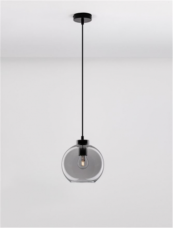 Pendul Nova Luce PALMER E27 1x12W   Smoky Glass & Black Cord & Black Metal Base IP20 [3]