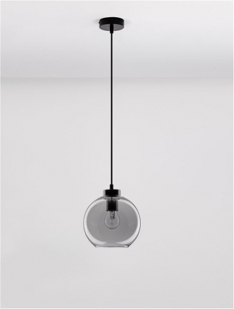 Pendul Nova Luce PALMER E27 1x12W   Smoky Glass & Black Cord & Black Metal Base IP20 [2]