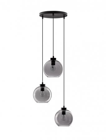 Pendule - Pendul Nova Luce PALMER E27 1x12W   Smoky Glass & Black Cord & Black Metal Base IP20