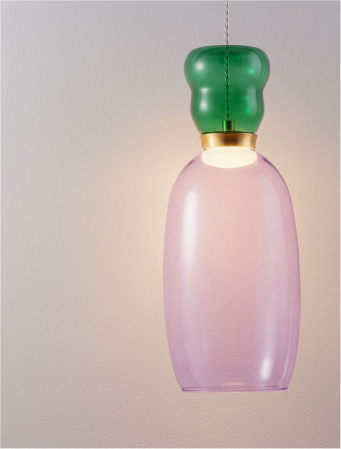 Pendul Nova Luce PLUMA 9030544 LED 9W 3000K 914lm Sandy Gold Metal Glossy Jasper & Purple Glass   IP20