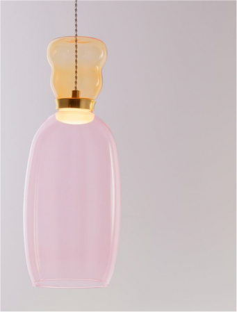 Pendul Nova Luce PLUMA 9030545 LED 9W 3000K 914lm Sandy Gold Metal Glossy YelloW  & Pink Glass  IP20 [5]