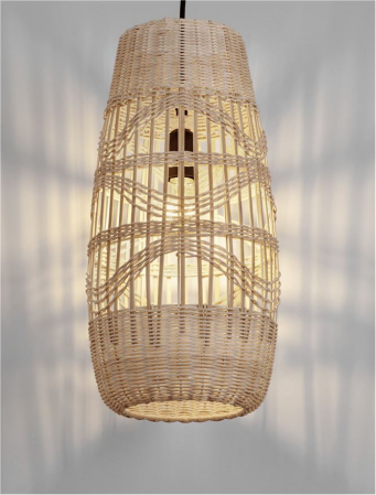 Pendul Nova Luce RIU 9586631 Natural Rattan & Bamboo Sandy Black Steel Base E27 1x12W IP20 [4]