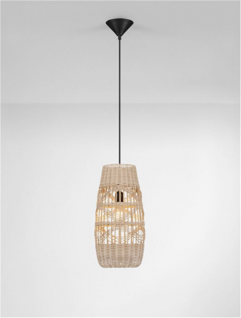Pendul Nova Luce RIU 9586631 Natural Rattan & Bamboo Sandy Black Steel Base E27 1x12W IP20 [3]