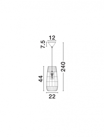 Pendul Nova Luce RIU 9586631 Natural Rattan & Bamboo Sandy Black Steel Base E27 1x12W IP20 [5]