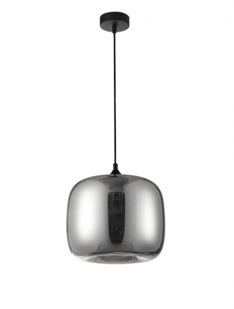 ILUMINAT - Pendul Nova Luce SAVAZ E27 1x12W   Chrome Glass Black Metal Black Fabric Wire IP20