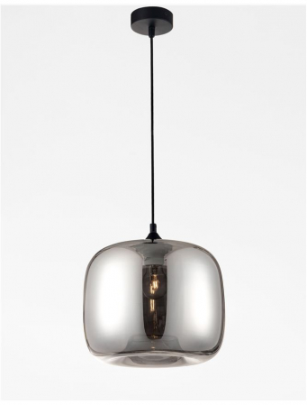 Pendul Nova Luce SAVAZ E27 1x12W   Chrome Glass Black Metal Black Fabric Wire IP20 [2]