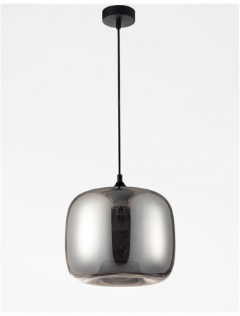 Pendul Nova Luce SAVAZ E27 1x12W   Chrome Glass Black Metal Black Fabric Wire IP20 [3]