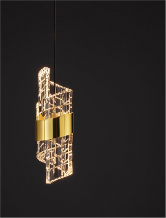 Pendul Nova Luce SENECA 9186937 LED 9W 3000K 739lm Gold Plating Metal Shade & Clear Acrylic Sandy Black Base  IP20 [5]