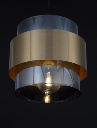 Pendul Nova Luce SIANNA E27 1x12W   Smoke Glass & Black Cord & Brass gold Metal IP20 [3]