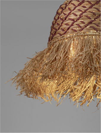 Pendul Nova Luce SORELLO 9586613 Natural Water Hyacinth & Raffia Natural & Red Rope Sandy Black Steel Base E27 1x12W IP20 [4]