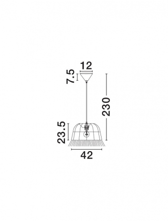 Pendul Nova Luce SORELLO 9586613 Natural Water Hyacinth & Raffia Natural & Red Rope Sandy Black Steel Base E27 1x12W IP20 [5]