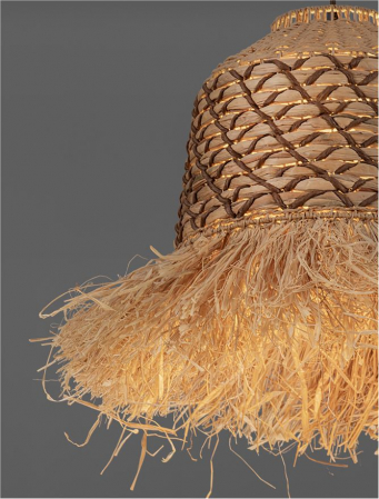 Pendul Nova Luce SORELLO 9586614 Natural Water Hyacinth & Raffia Natural & Brown Rope Sandy Black Steel Base E27 1x12W IP20 [4]