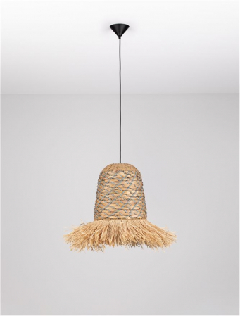 Pendul Nova Luce SORELLO 9586615 Natural Water Hyacinth & Raffia Natural & Blue Rope Sandy Black Steel Base E27 1x12W IP20 [4]