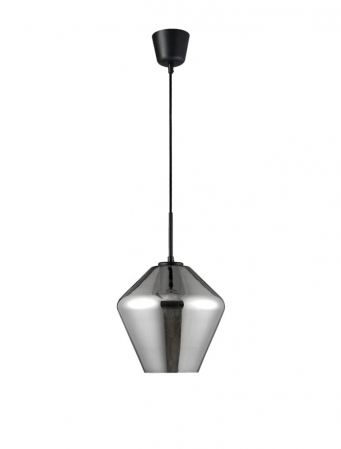 ILUMINAT - Pendul Nova Luce VEIRO E27 1x12W   Chrome Glass Black Metal Black Fabric Wire IP20