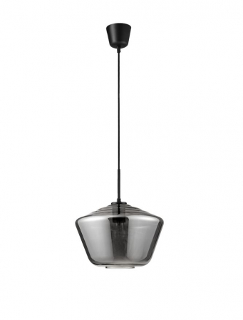ILUMINAT - Pendul Nova Luce VEIRO E27 1x12W   Chrome Glass Black Metal Black Fabric Wire IP20