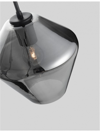 Pendul Nova Luce VEIRO E27 1x12W   Chrome Glass Black Metal Black Fabric Wire IP20 [1]