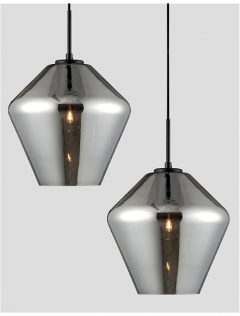 Pendul Nova Luce VEIRO E27 1x12W   Chrome Glass Black Metal Black Fabric Wire IP20 [3]