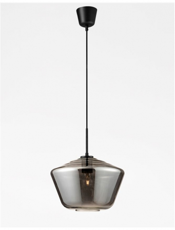 Pendul Nova Luce VEIRO E27 1x12W   Chrome Glass Black Metal Black Fabric Wire IP20 [2]