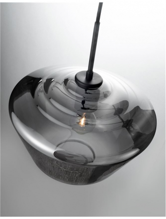 Pendul Nova Luce VEIRO E27 1x12W   Chrome Glass Black Metal Black Fabric Wire IP20 [1]