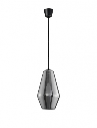 ILUMINAT - Pendul Nova Luce VEIRO E27 1x12W   Chrome Glass Black Metal Black Fabric Wire IP20