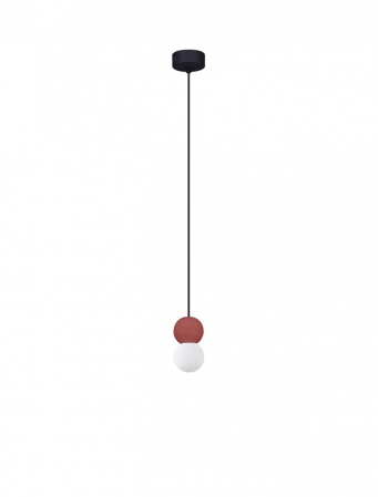 Pendule - Pendul Nova Luce ZERO 9577019 Red Concrete & Opal Glass G9 1x5W IP20