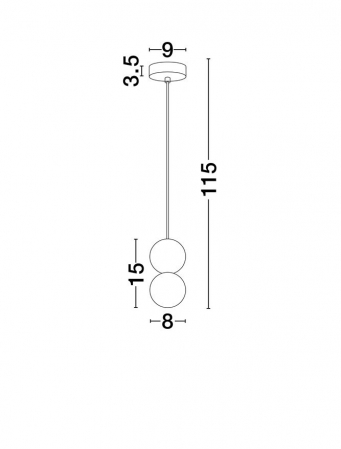 Pendul Nova Luce ZERO 9577019 Red Concrete & Opal Glass G9 1x5W IP20 [5]