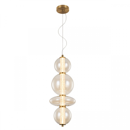 Pendule - Pendul OEM BRILLIANCE LED 18W 1440lm 3000K Metal/Glass Brass Cognac 260x1500mm IP20