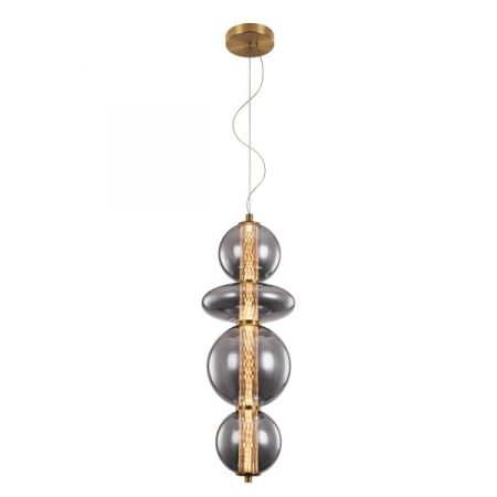 Pendule - Pendul OEM BRILLIANCE LED 18W 1440lm 3000K Metal/Glass Brass Smoky Gray 260x1500mm IP20