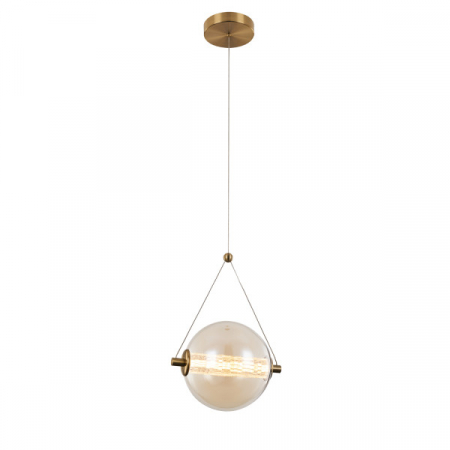 Pendule - Pendul OEM BRILLIANCE LED 6W 480lm 3000K Metal/Glass Brass Cognac 220x1500mm IP20
