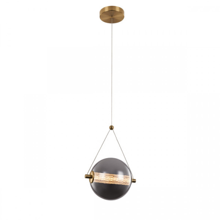 Pendule - Pendul OEM BRILLIANCE LED 6W 480lm 3000K Metal/Glass Brass Smoky Gray 220x1500mm IP20
