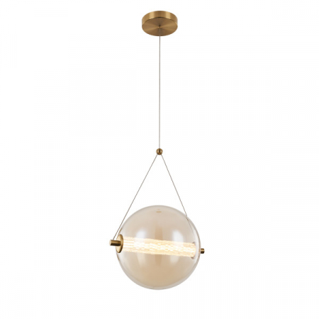 Pendule - Pendul OEM BRILLIANCE LED 9W 720lm 3000K Metal/Glass Brass Cognac 300x1500mm IP20