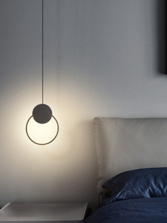 ILUMINAT INTERIOR - Pendul OEM LED integrat 12W 650lm CCT (3000K+4000K+6500K) Metal+Acril Black  D220x1250mm